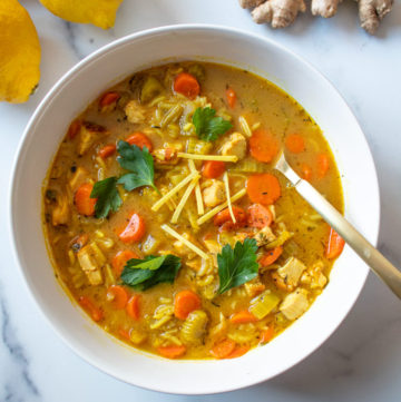 Lemon-Ginger Chicken and Rice Soup