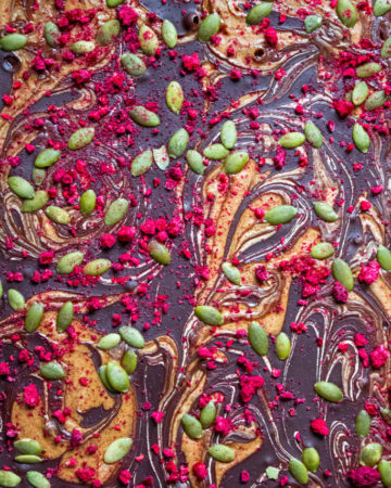 Almond Butter Raspberry Chocolate Bark