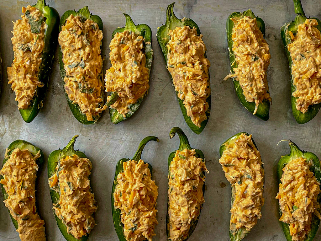 Stuffed Jalapenos before cooking