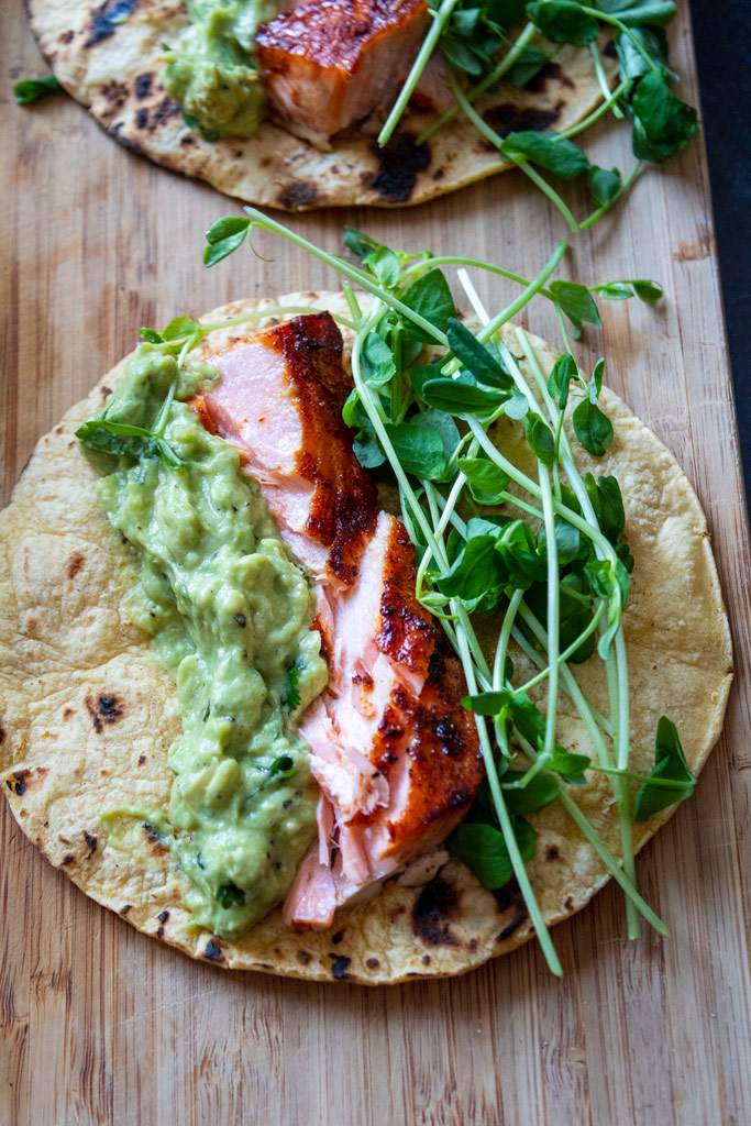 Honey Chipotle Salmon Tacos | Jen's Rooted Kitchen