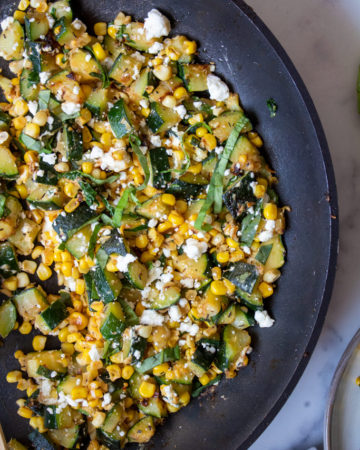 Zucchini & Corn with Goat Cheese